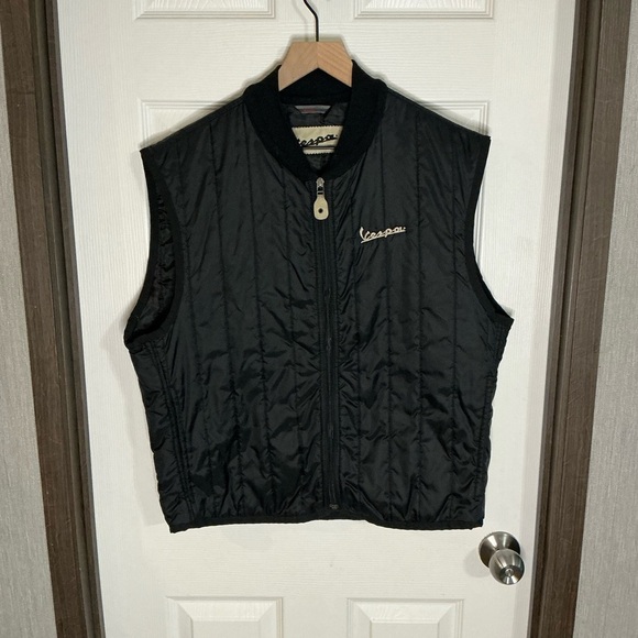 Vespa Black Quilted Vest Size 56 (US L-XL) - Picture 1 of 7